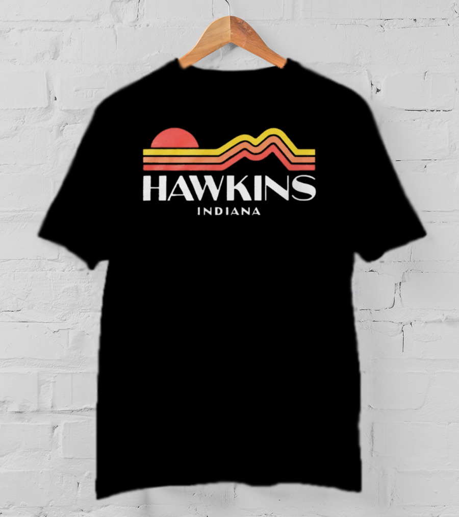 Hawkins Indiana Retro Sunset Christmas TV Show T-Shirt