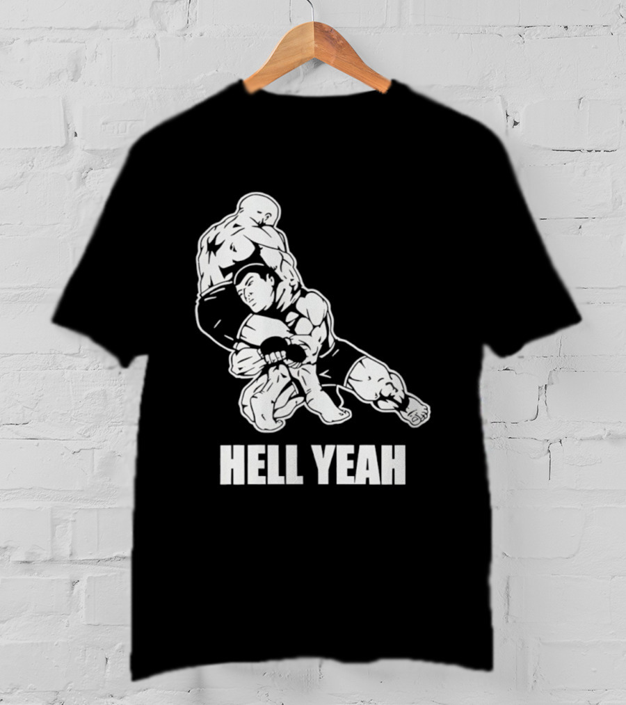 Hell Yeah Double Leg Takedown Wrestling Action T-Shirt