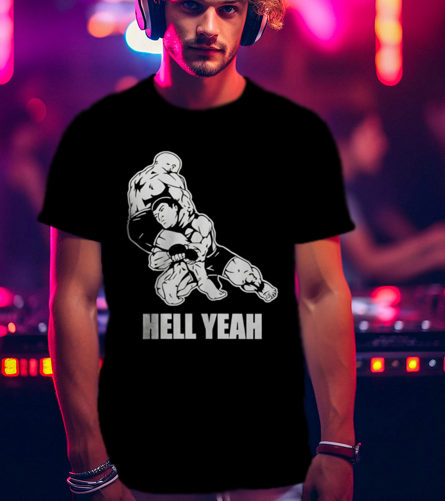 Hell Yeah Double Leg Takedown Wrestling Action T-Shirt