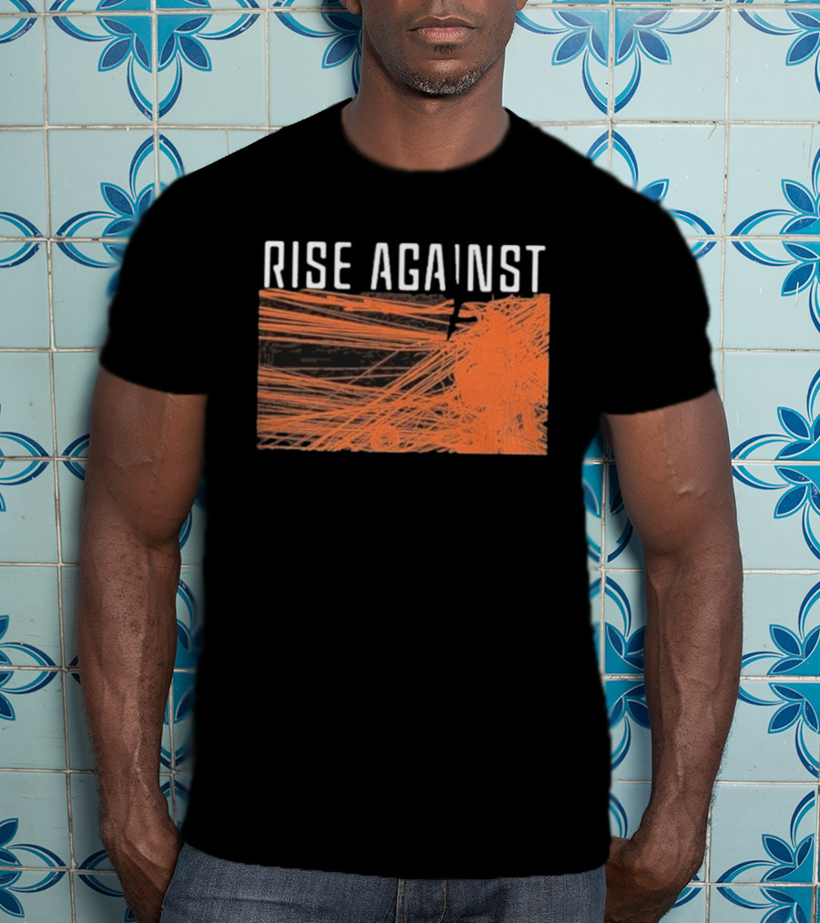 Rise Against Wire Abstract Orange Lines T-Shirt