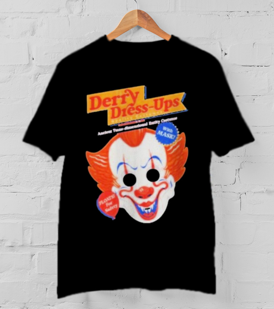 Derry Dress-Ups Clown Mask Costume Pennywise Tribute T-Shirt