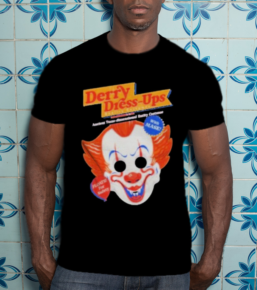 Derry Dress-Ups Clown Mask Costume Pennywise Tribute T-Shirt