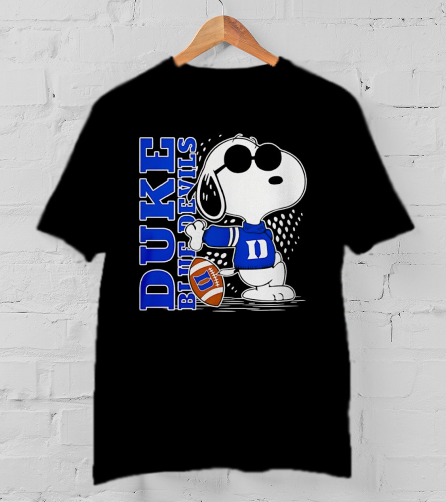 Snoopy Joe Cool Duke Blue Devils Football Fan Merchandise T-Shirt
