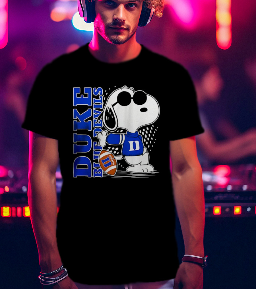 Snoopy Joe Cool Duke Blue Devils Football Fan Merchandise T-Shirt