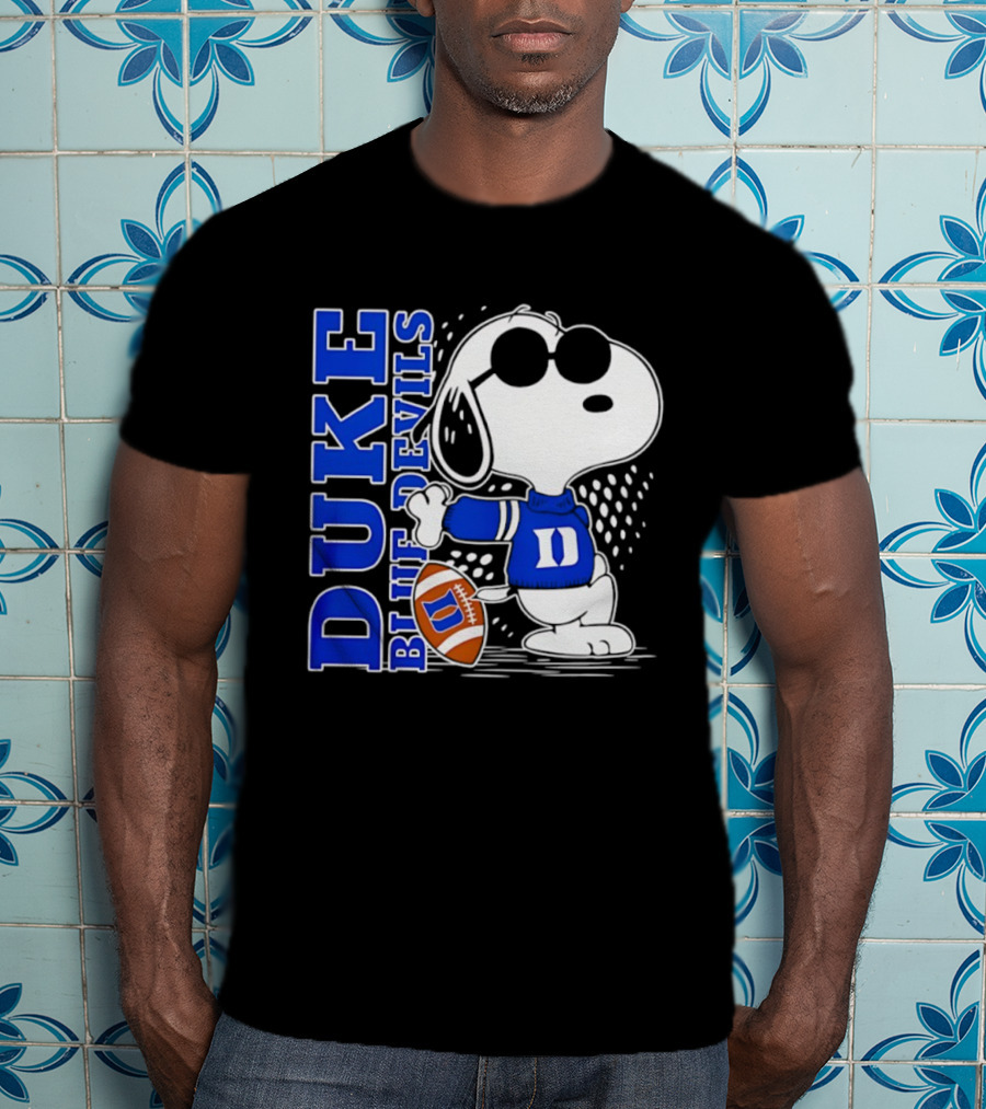 Snoopy Joe Cool Duke Blue Devils Football Fan Merchandise T-Shirt