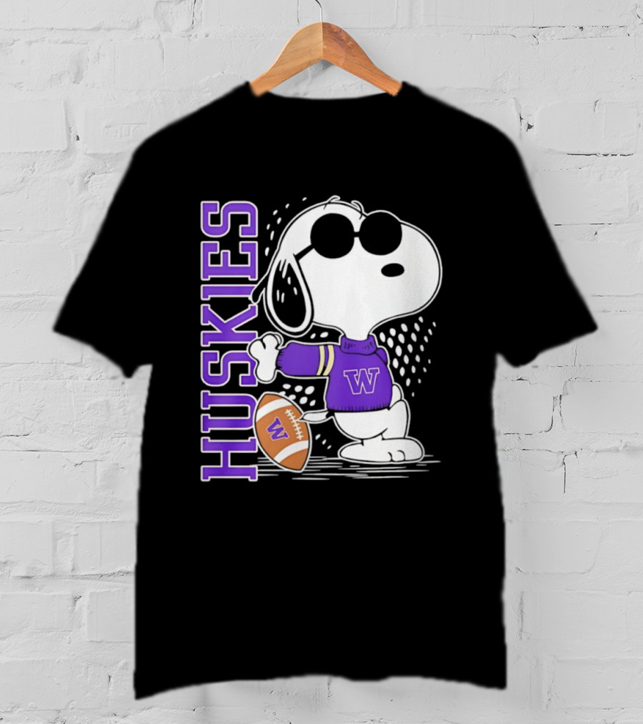Snoopy Joe Cool Huskies Football Washington Merchandise T-Shirt
