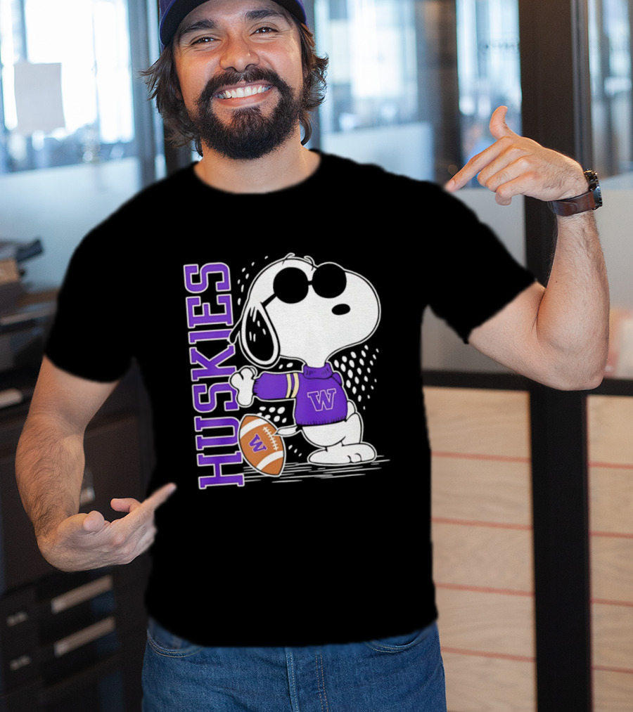 Snoopy Joe Cool Huskies Football Washington Merchandise T-Shirt