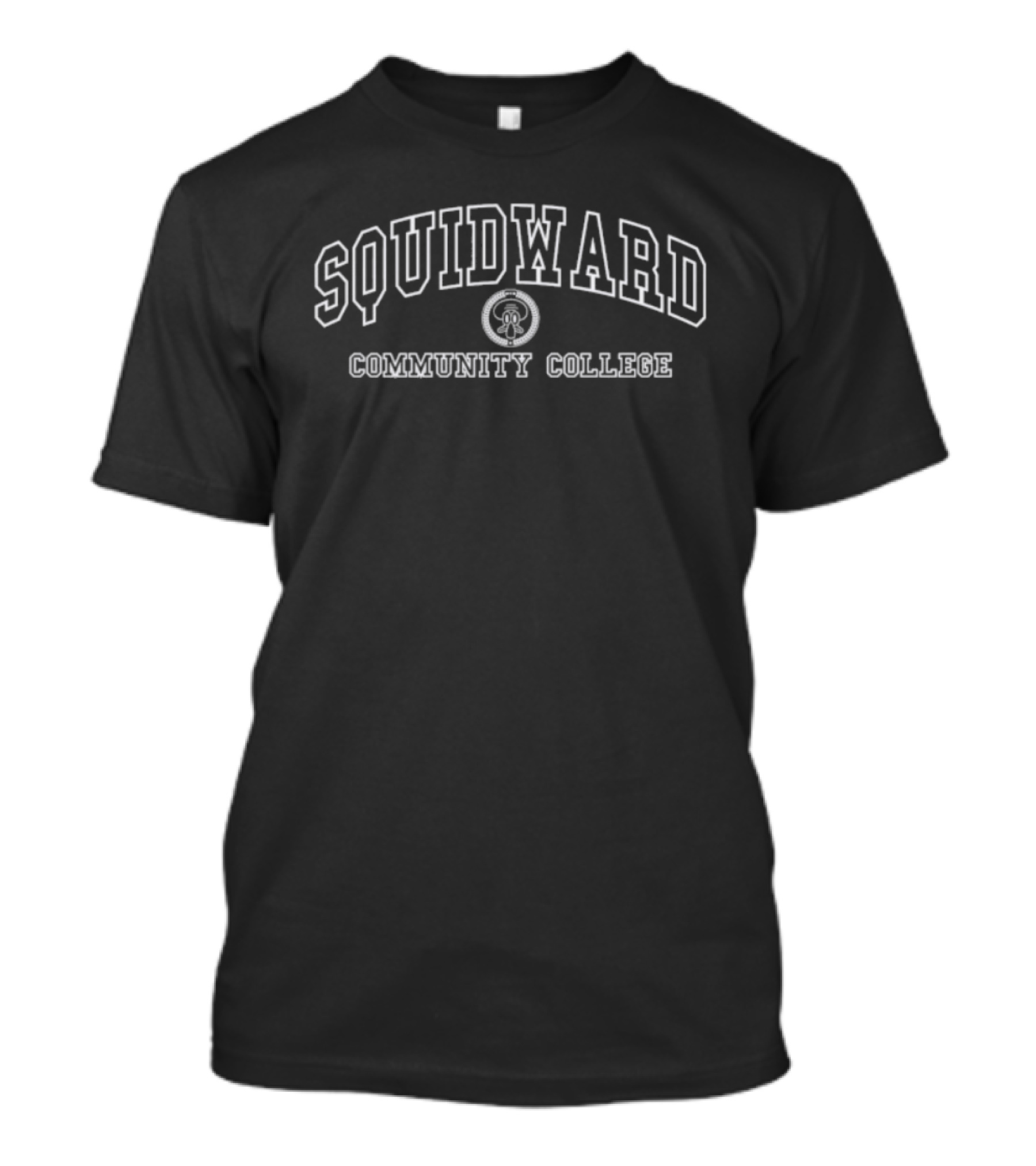 Squidward Community College Novelty Design With Squid Icon In College Font T-Shirt