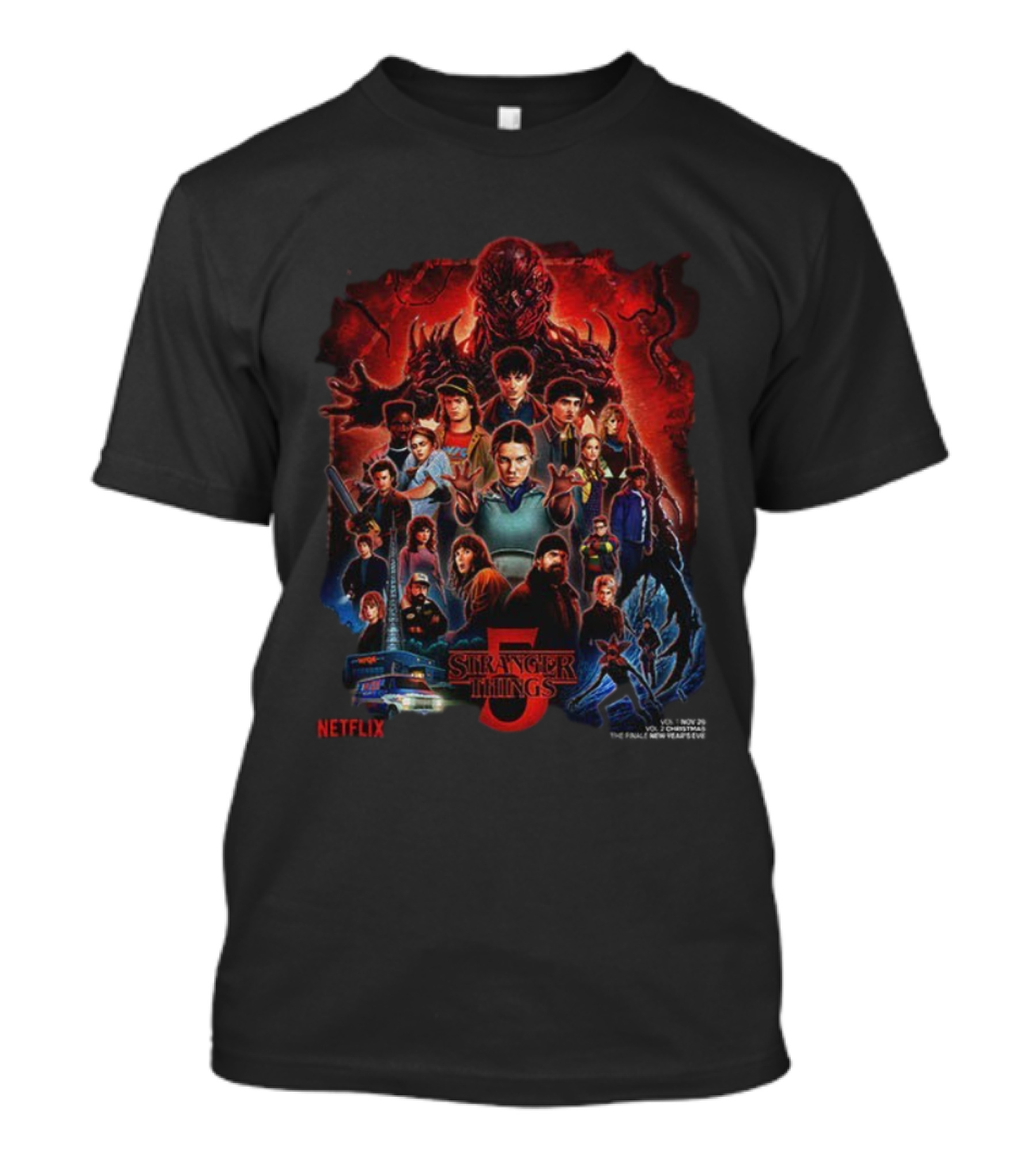 Stranger Things 09 Years 2016 2025 Thank You For The Memories Signatures Netflix Anniversary Season 5 T-Shirt