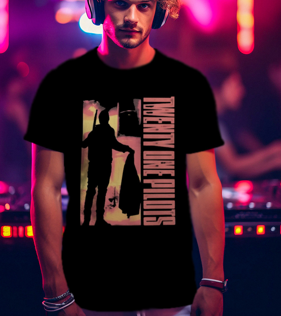 Twenty One Pilots Torchbearer Silhouette Fire Background T-Shirt