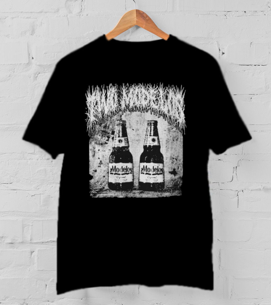 Two Modelos Metal Style Bottles Graphic T-Shirt