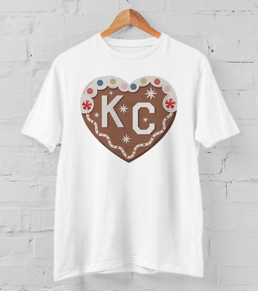 Gingerbread Heart KC Christmas Kansas City Holiday Spirit T-Shirt