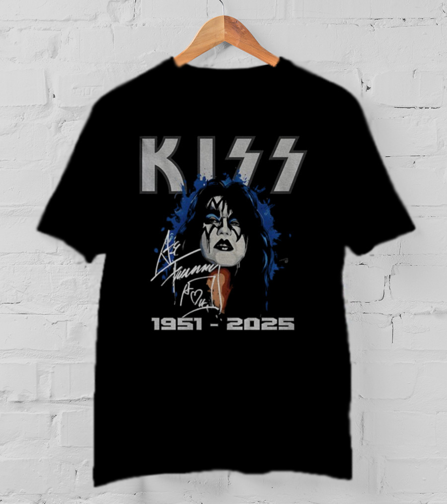 Kiss 1951-2025 Ace Frehley Signature Rock Legend RIP T-Shirt