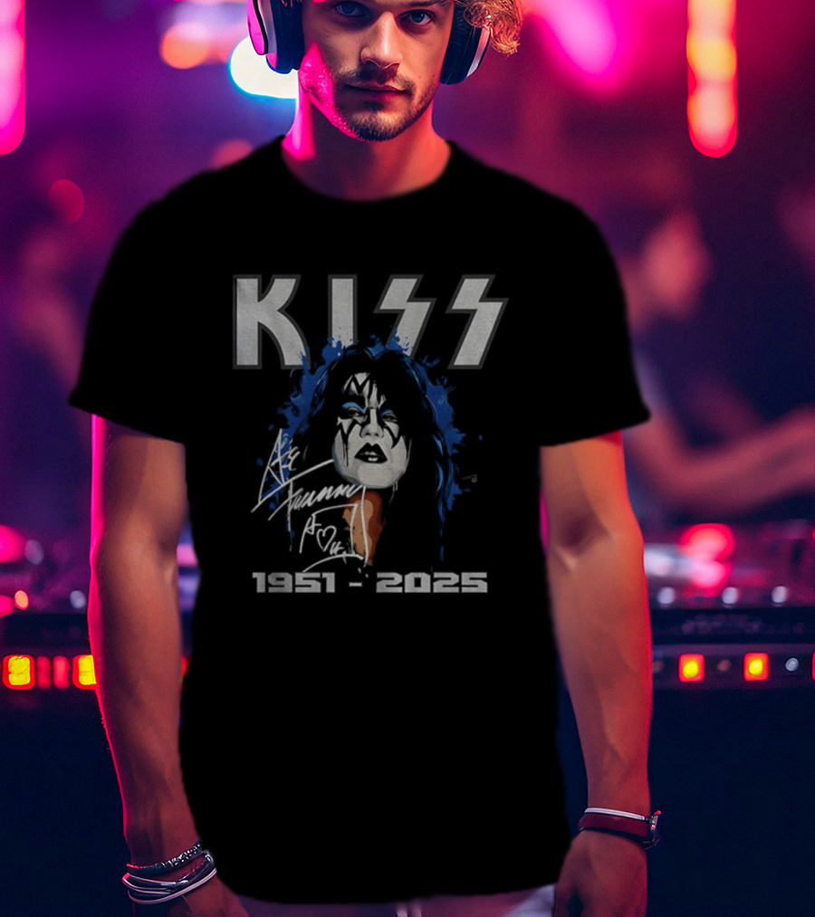 Kiss 1951-2025 Ace Frehley Signature Rock Legend RIP T-Shirt