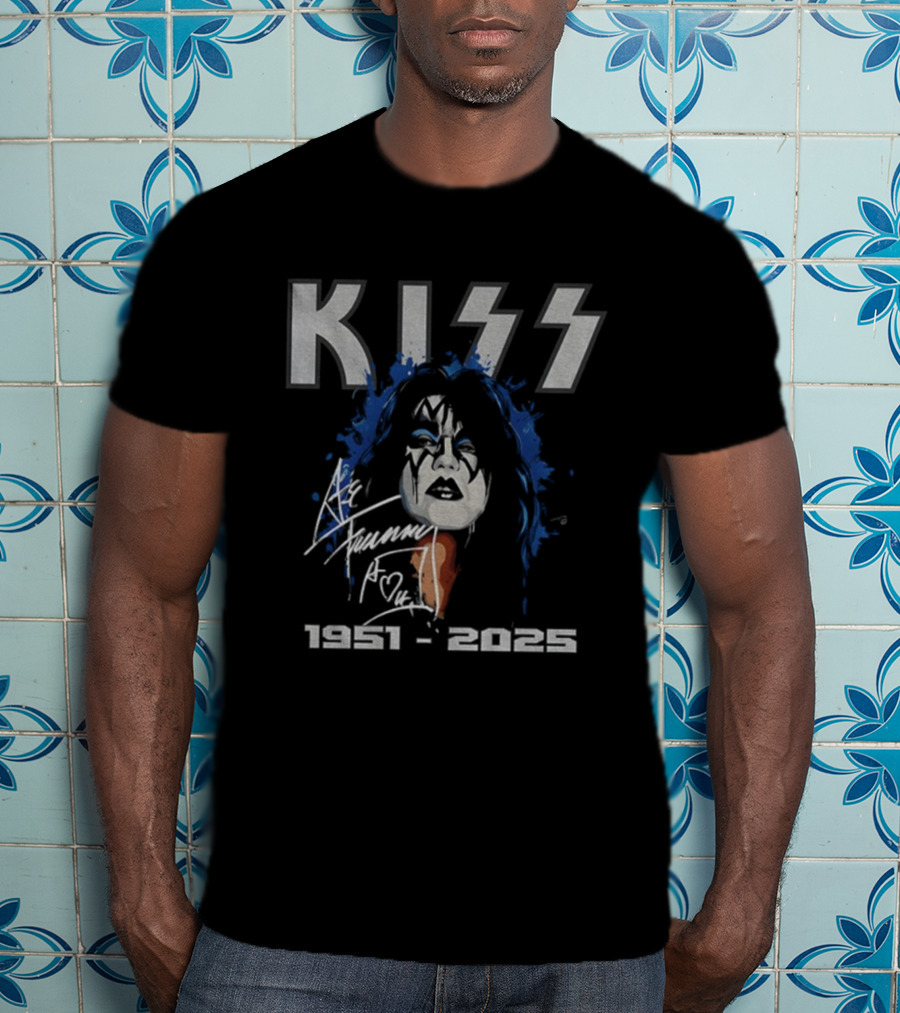 Kiss 1951-2025 Ace Frehley Signature Rock Legend RIP T-Shirt