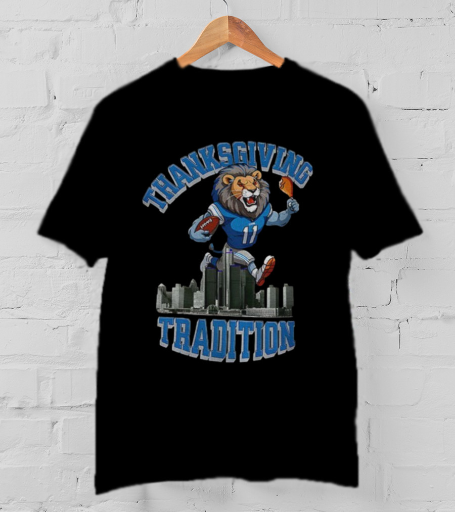 Thanksgiving Tradition Detroit Lions Game Day Football Celebration T-Shirt