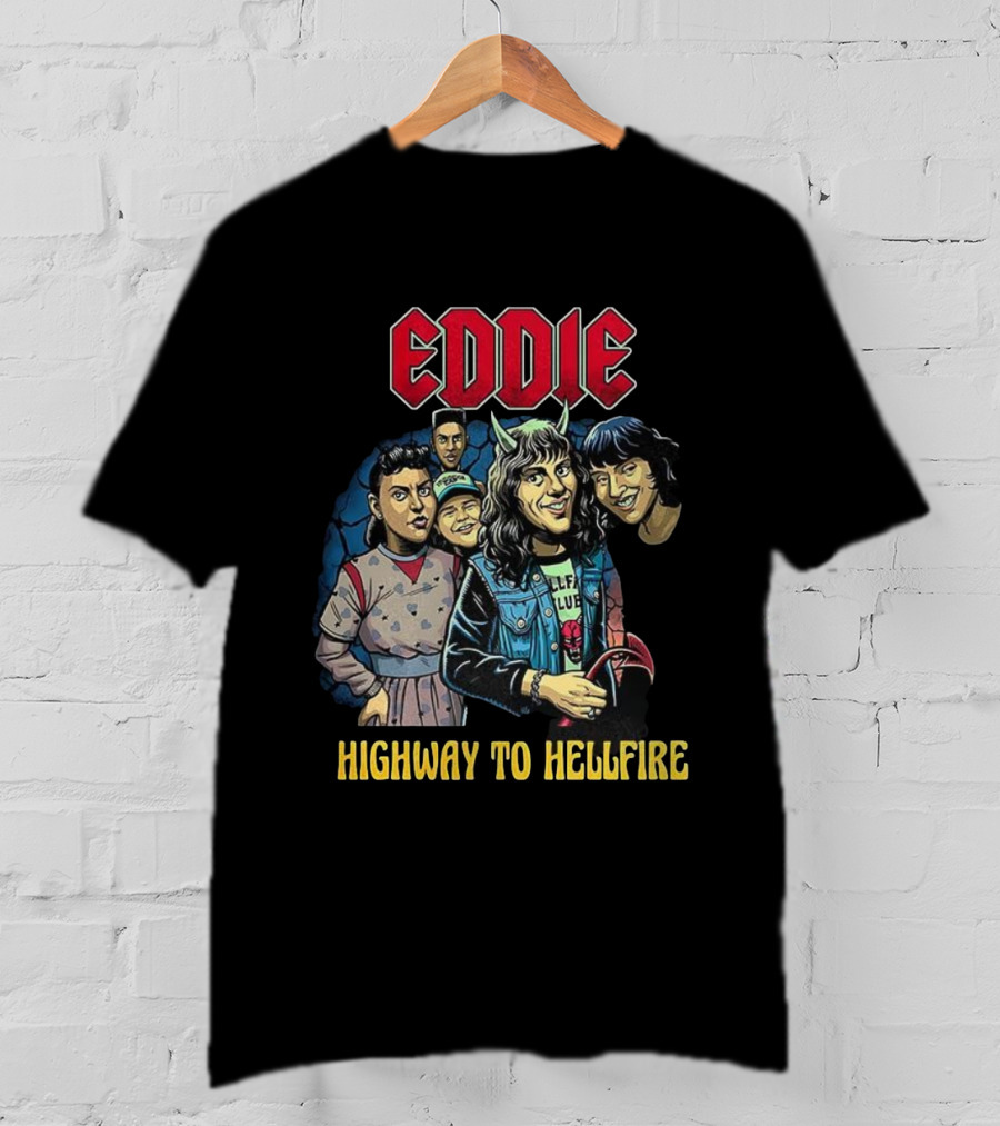 Eddie Munson Stranger Things Hellfire Club Cartoon Characters Highway To Hellfire T-Shirt