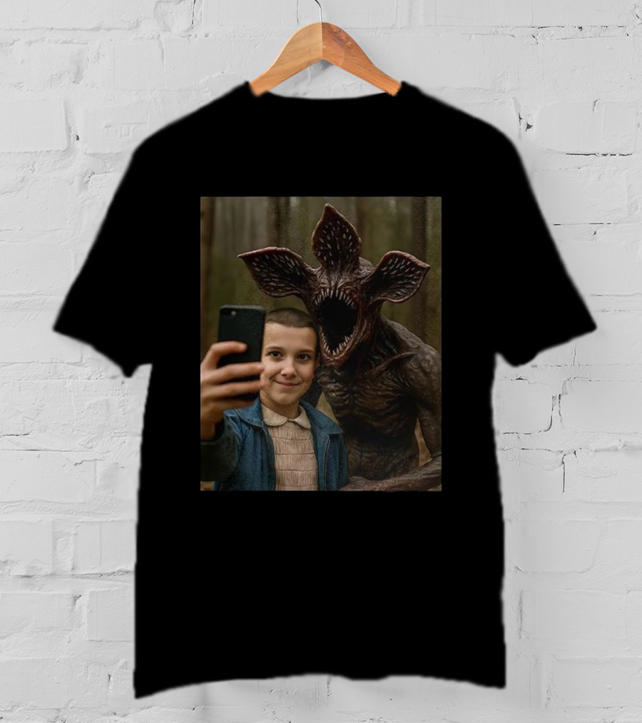 Stranger Things Eleven Demogorgon Selfie Meme Viral Fan Favorite Moment Iconic Scene T-Shirt
