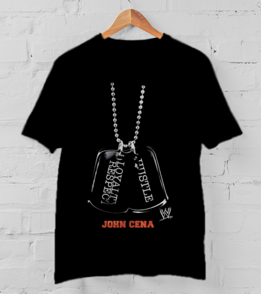 John Cena WWE Dog Tags Loyalty Hustle Respect T-Shirt