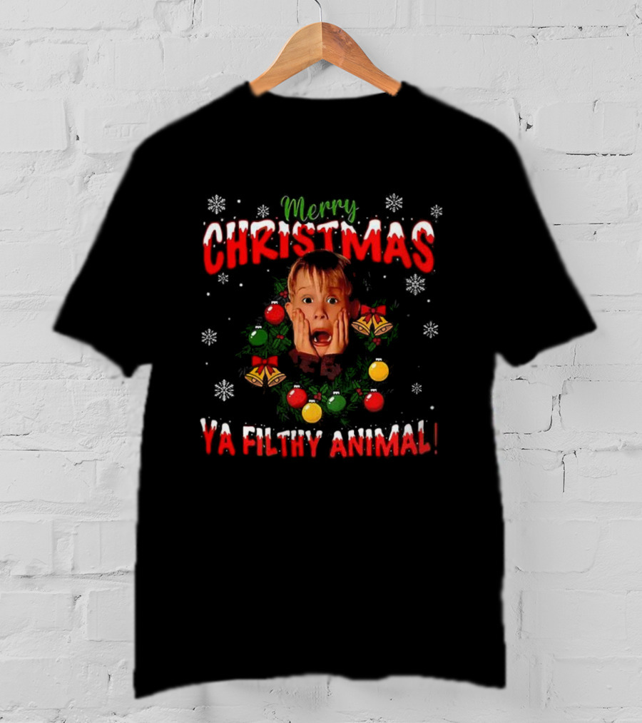 Merry Christmas Kevin Home Alone Ya Filthy Animal Meme Ugly T-Shirt