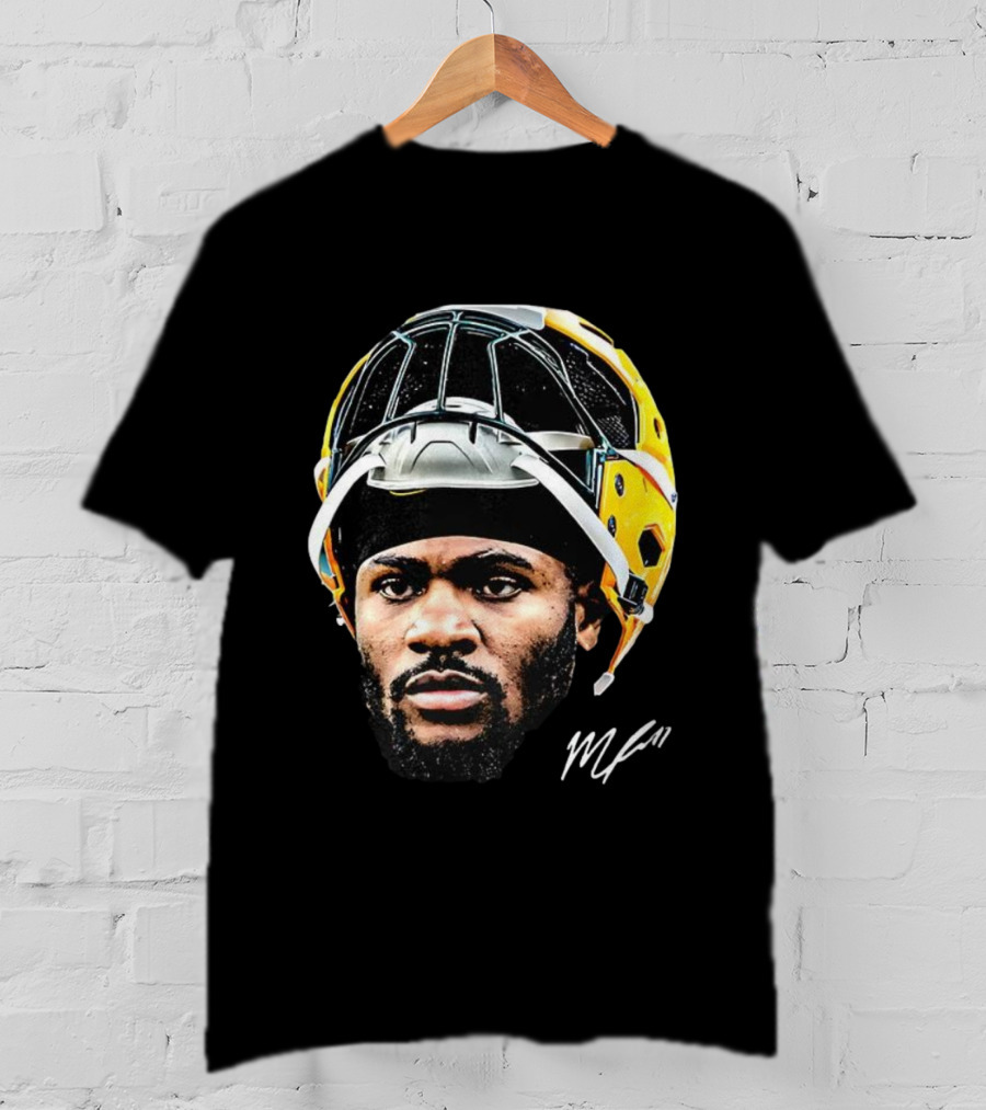 Micah Parsons Green Bay Packers Helmet Big Face Signature Football T-Shirt