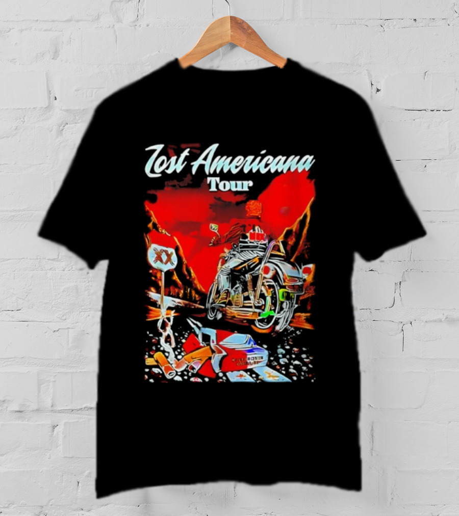 Omaha Los Americana Tour 2025 Motorcycle Adventure Route 66 Vintage Style T-Shirt
