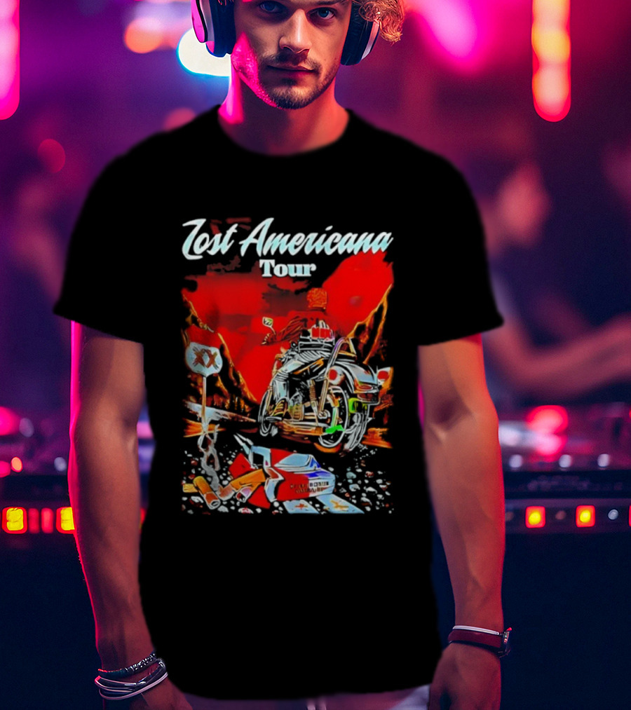 Omaha Los Americana Tour 2025 Motorcycle Adventure Route 66 Vintage Style T-Shirt
