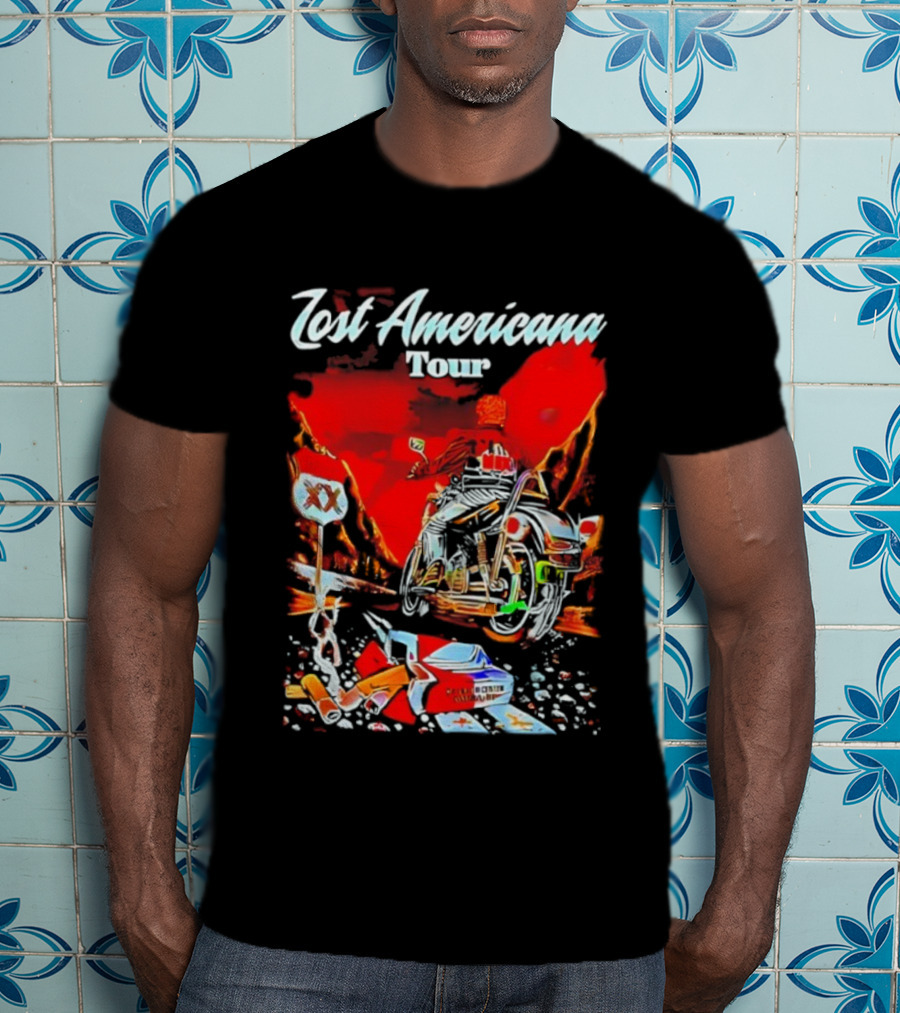Omaha Los Americana Tour 2025 Motorcycle Adventure Route 66 Vintage Style T-Shirt