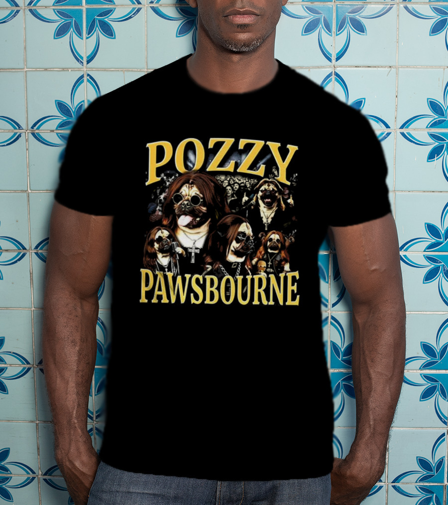 Pozzy Pawsbourne Dog Rock Music Parody Icons T-Shirt
