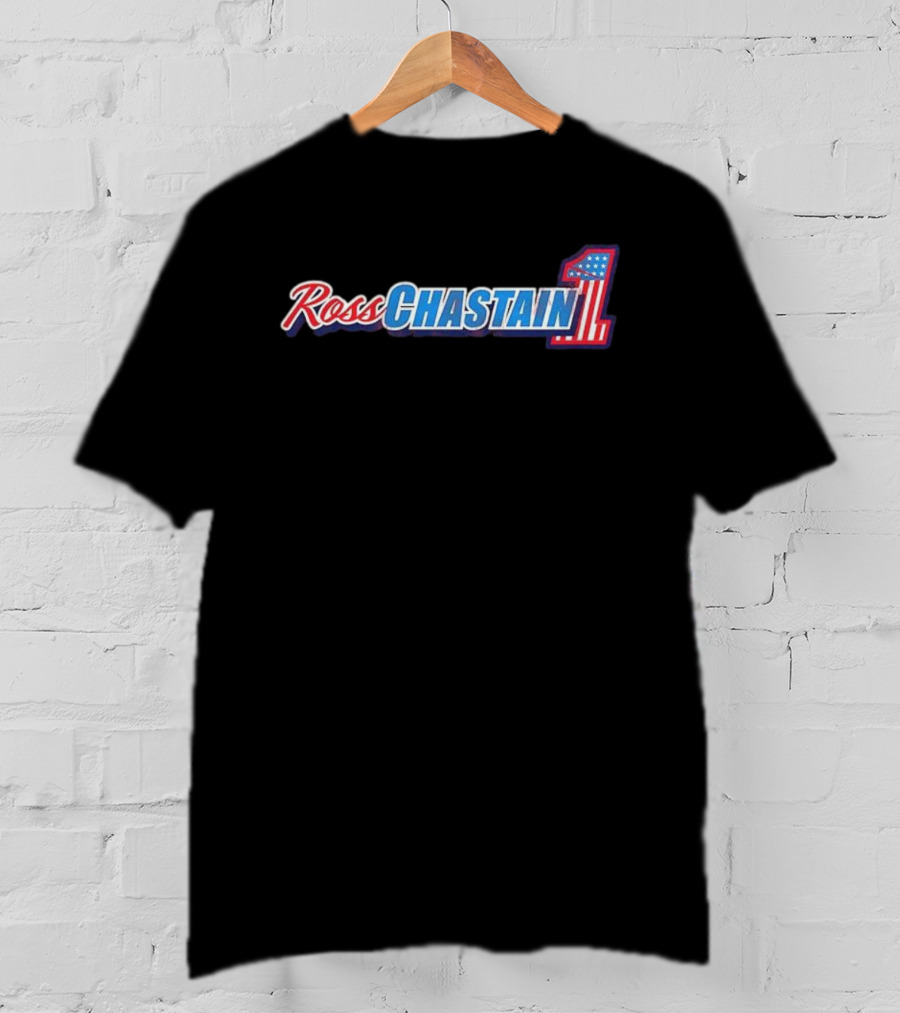 Ross Chastain 1 Red White And Busch Light American Flag Racing T-Shirt