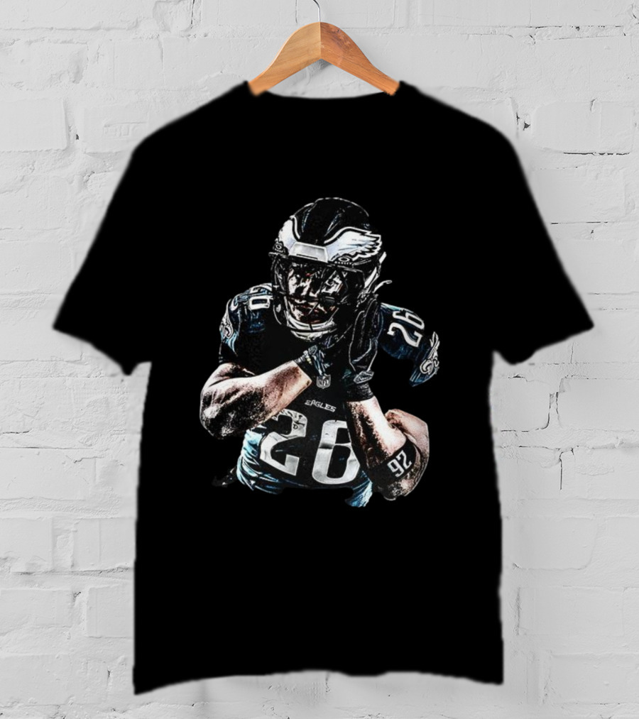 Philadelphia Eagles Number 26 Night Night Football Imagery T-Shirt