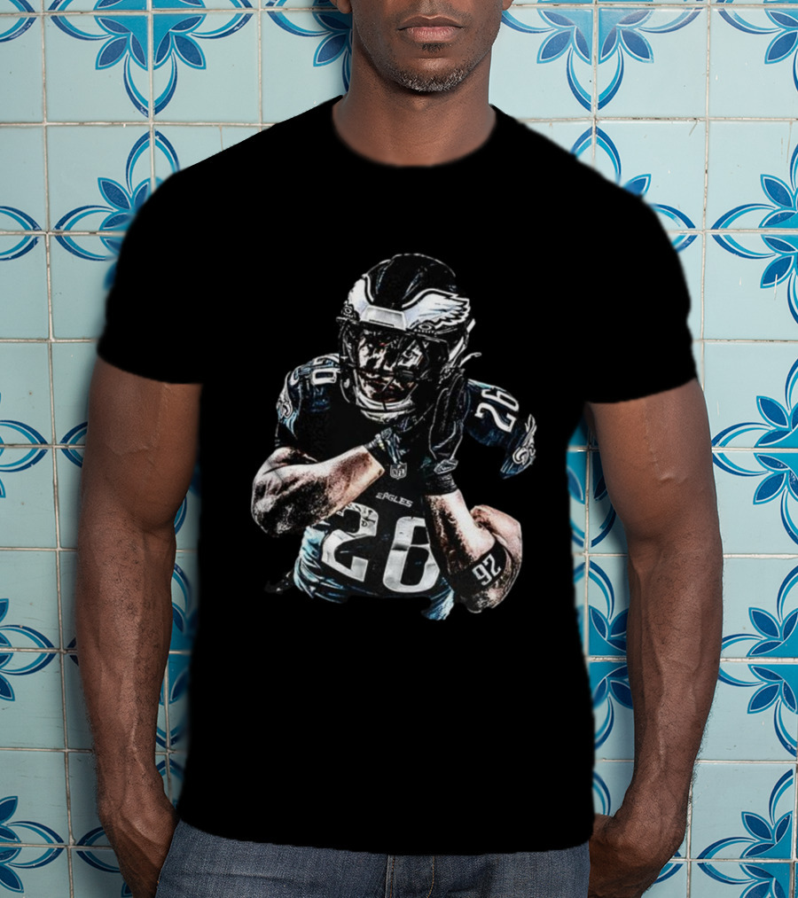 Philadelphia Eagles Number 26 Night Night Football Imagery T-Shirt