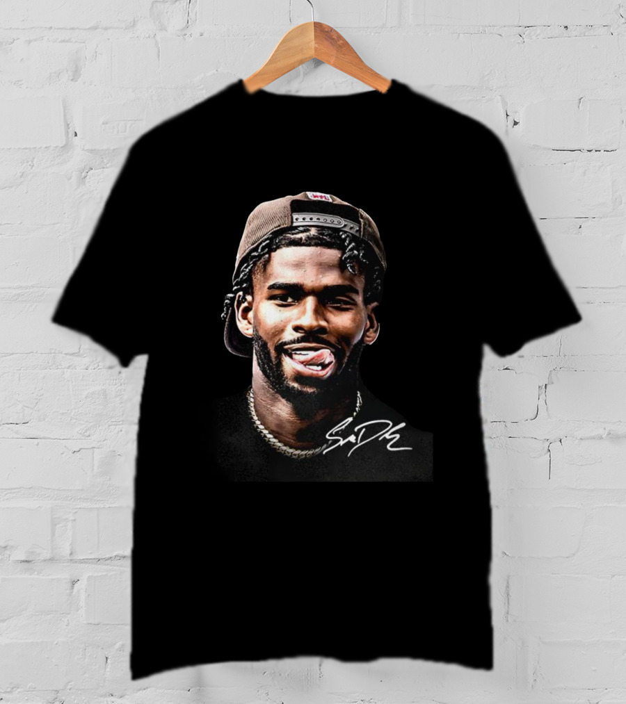 Shedeur Sanders Signature Auragang Football Cleveland Browns T-Shirt