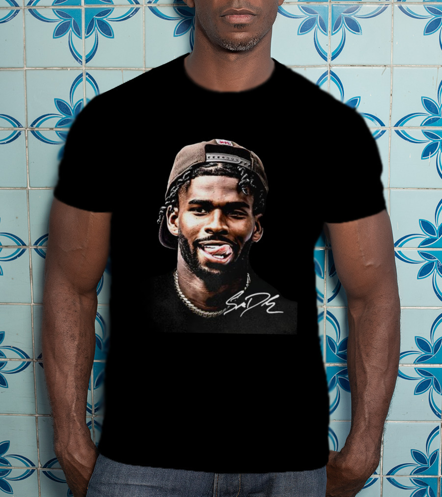 Shedeur Sanders Signature Auragang Football Cleveland Browns T-Shirt