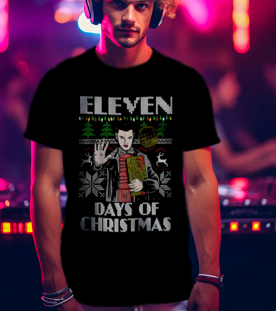 Eleven Christmas Stranger Things Holiday 2025 Sweater Style T-Shirt