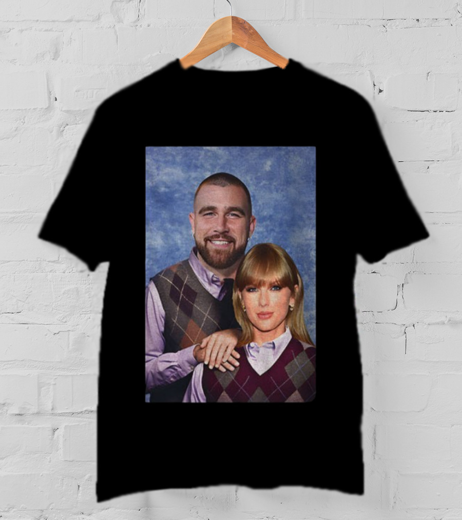 Taylor And Travis Kelce Step Brothers Kansas City Chiefs NFL 2025 Vintage Sweater Argyle Style T-Shirt