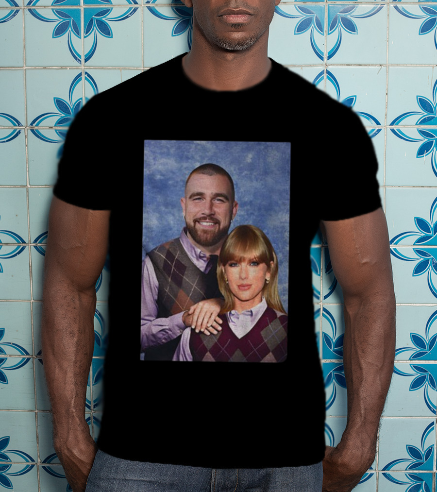 Taylor And Travis Kelce Step Brothers Kansas City Chiefs NFL 2025 Vintage Sweater Argyle Style T-Shirt