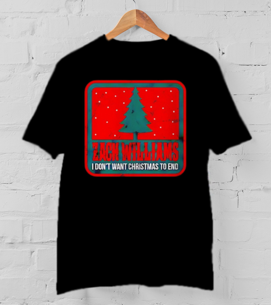 Zach Williams I Don’t Want Christmas To End Tree Red Background T-Shirt