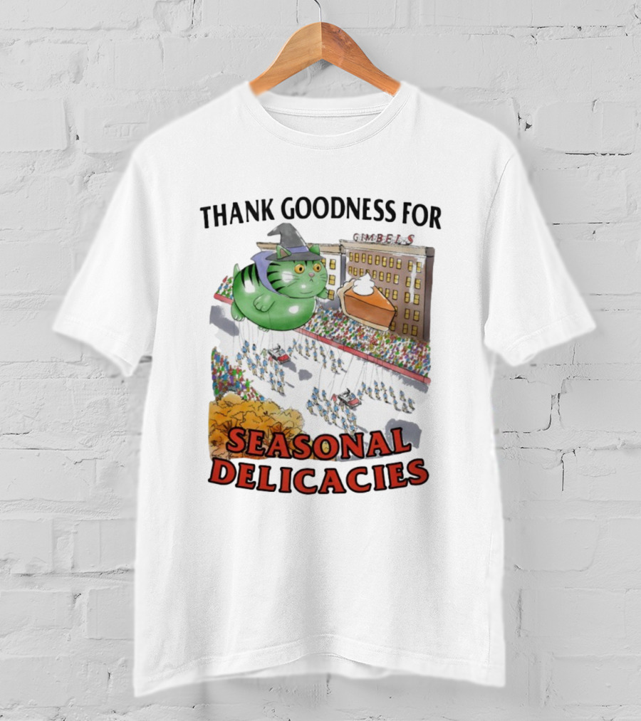 Thank Goodness For Gimbels Cat Thanksgiving Day Parade Seasonal Delicacies T-Shirt