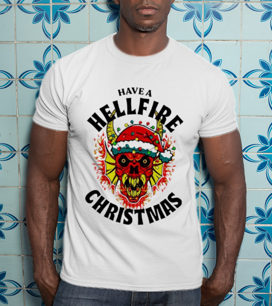 Have A Hellfire Christmas Demon Santa Hat T-Shirt