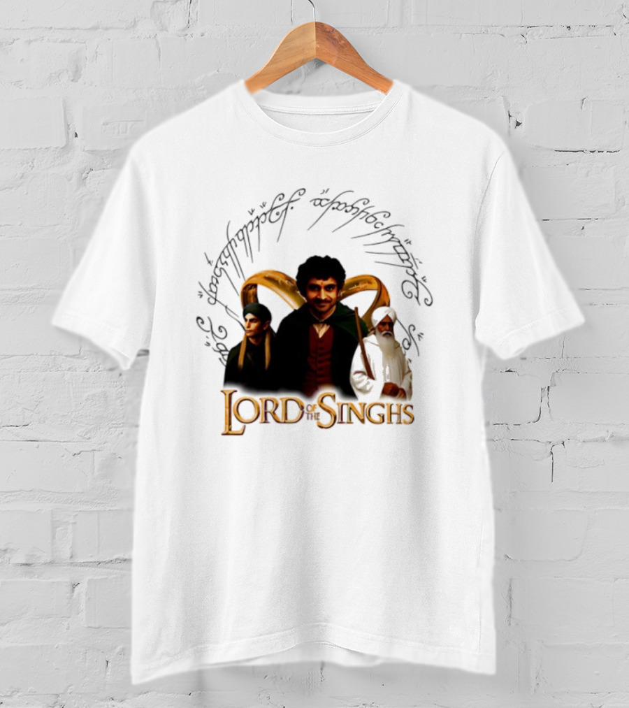 Lord Of The Singhs Fellowship Characters Parody T-Shirt