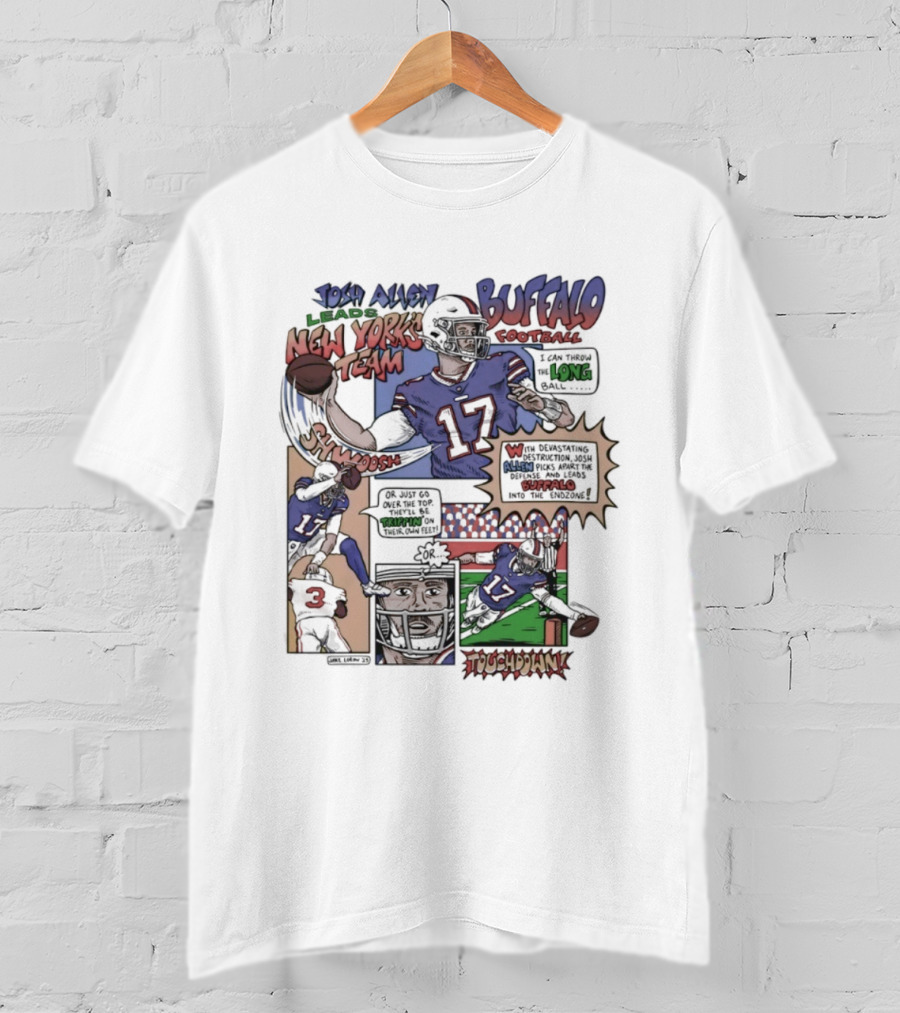 Josh Allen Buffalo Football New York's Team Super Josh Comic Style Touchdown Hero T-Shirt
