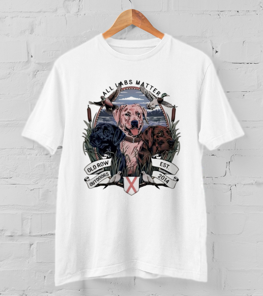 All Labs Matter Old Row Outdoors Est 2014 Dogs Ducks Hunting Scenery T-Shirt