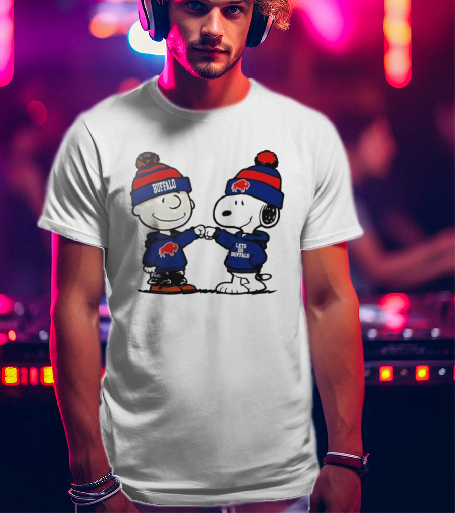 Charlie Brown Snoopy Buffalo Bills Lets Go Buffalo T-Shirt