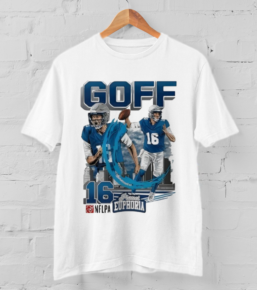 Goff 16 NFLPA Planet Euphoria Football Player Action T-Shirt