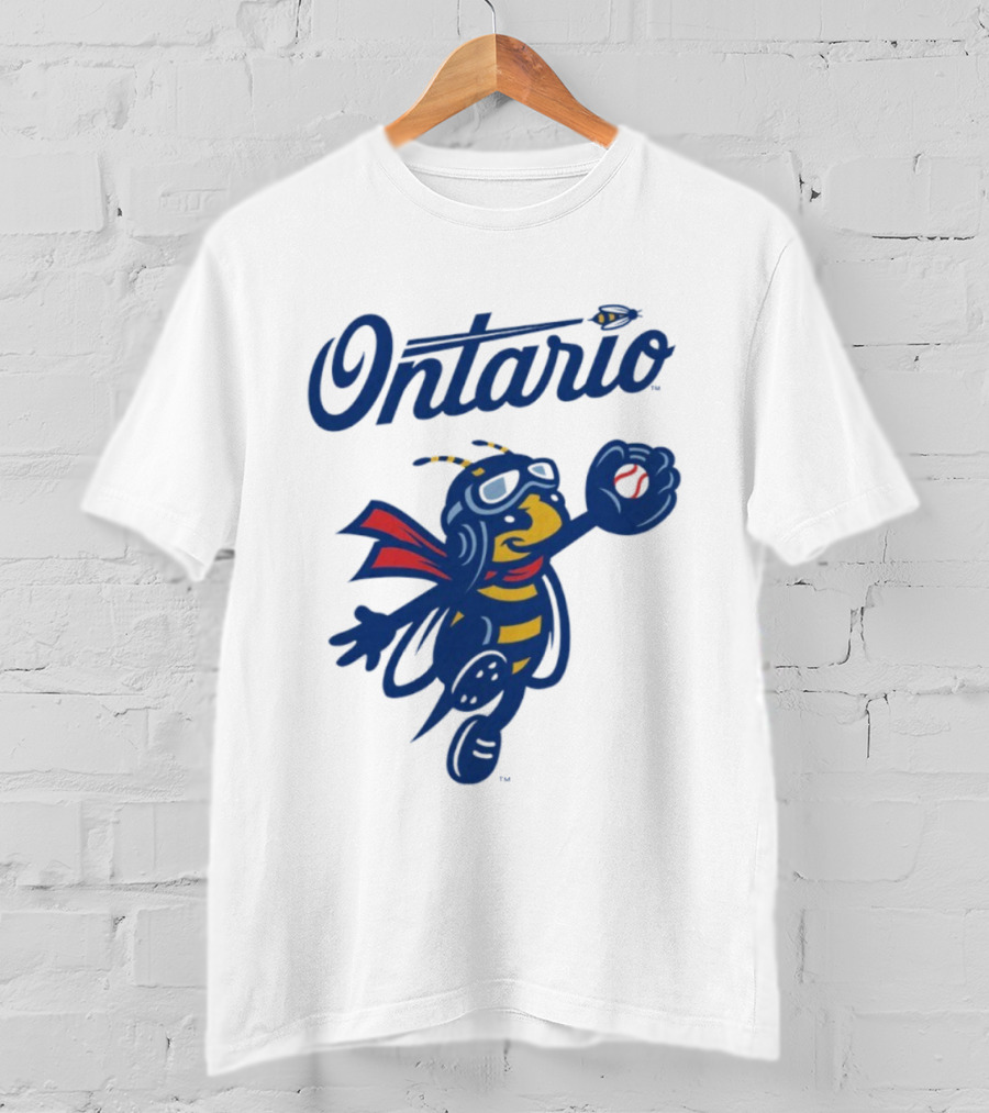 Ontario Buzzers Bee Mascot With Stylish Script And Flying Design T-Shirt