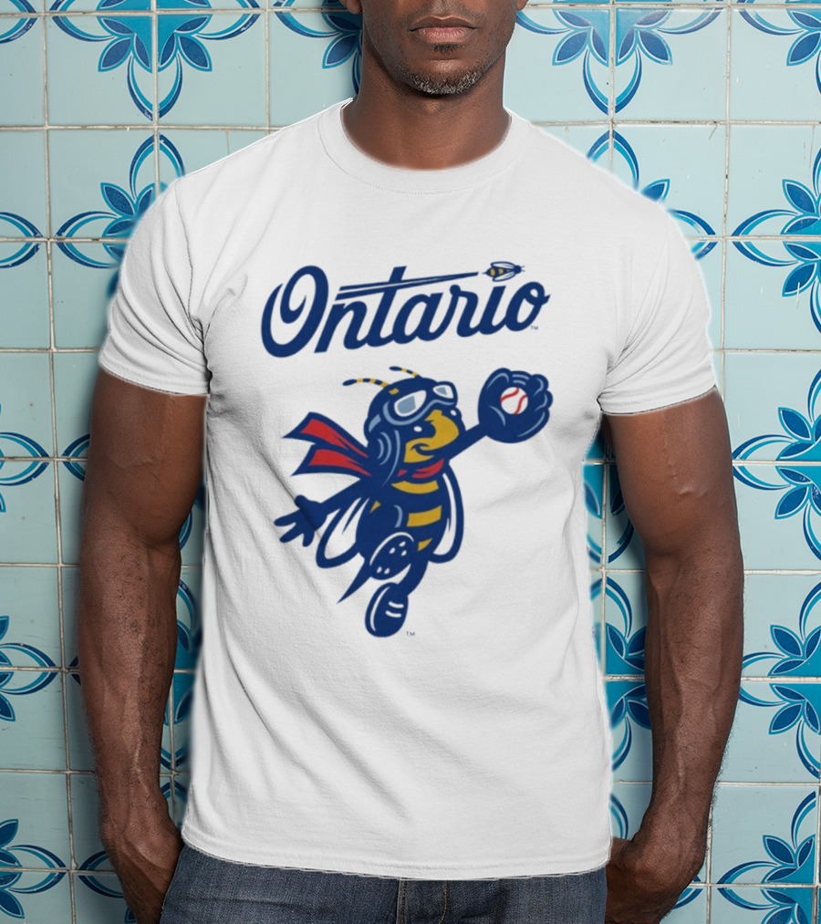 Ontario Buzzers Bee Mascot With Stylish Script And Flying Design T-Shirt