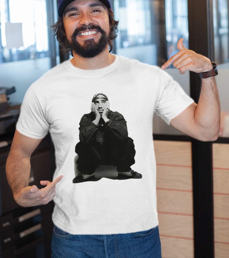 Pedro Pascal Sits Like Tupac Iconic Pose T-Shirt