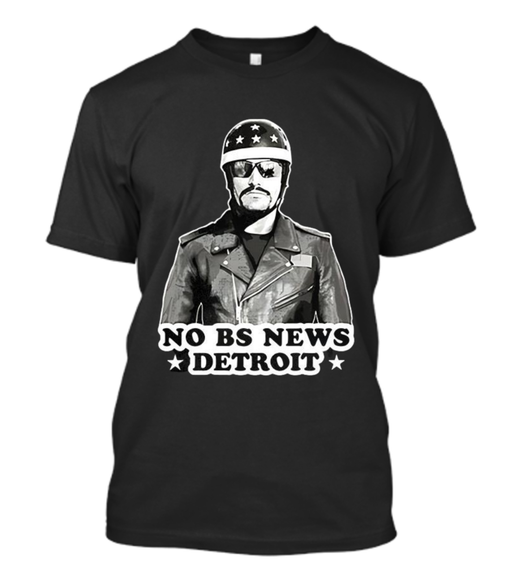 No BS News Detroit Leather Jacket Stars Sunglasses T-Shirt