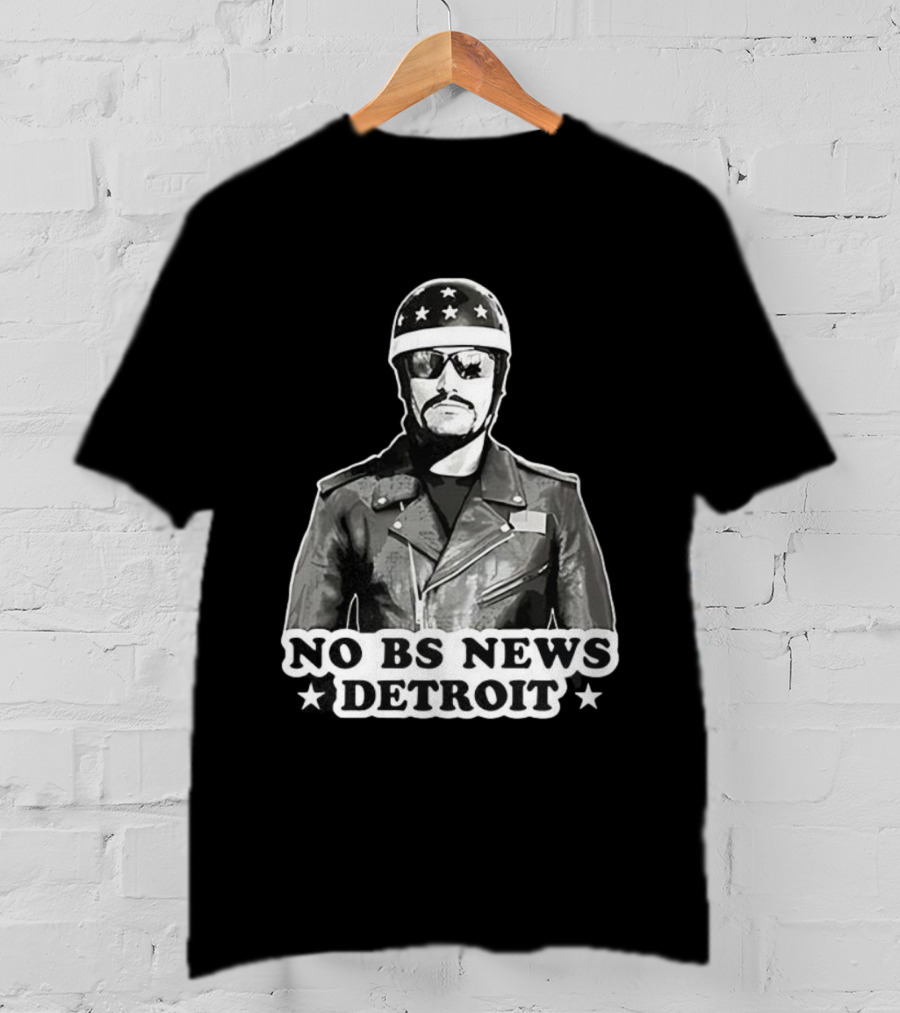 No BS News Detroit Leather Jacket Stars Sunglasses T-Shirt